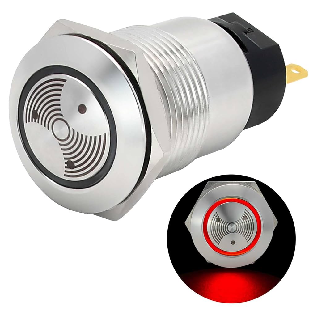 signs modular uduber μduber モジュラーシンセ ZJWZJH Red LED Buzzer 12V 19mm Alarm Indicator Light Lamp