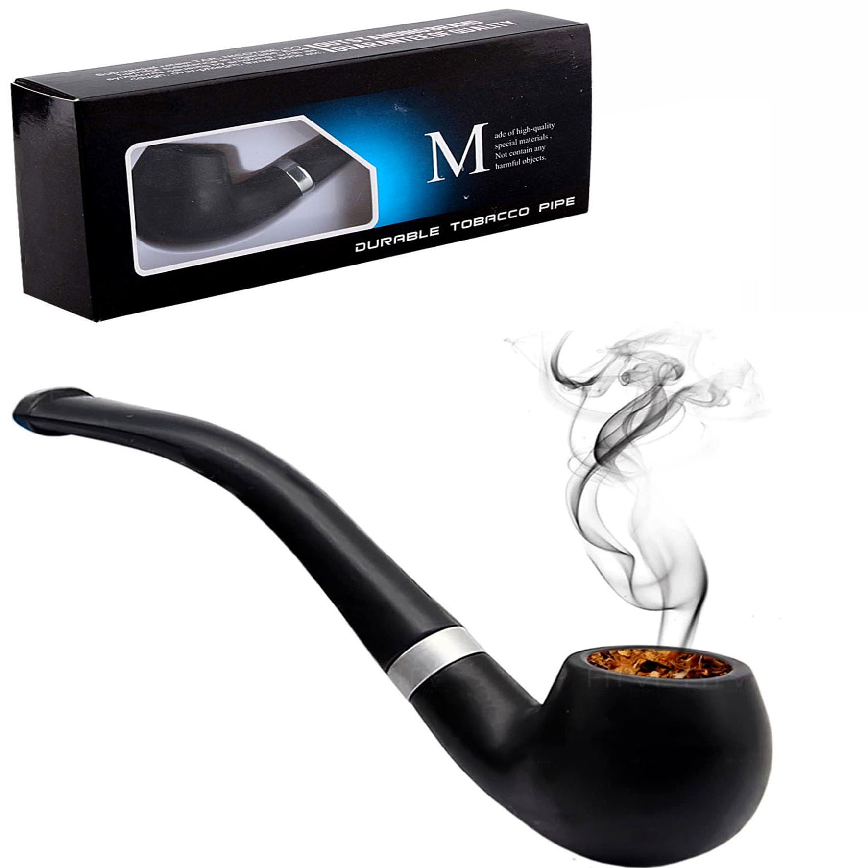 Black Smoking Pipe | Durable Wooden Smoking Pipe for Adults | Elegant Handcrafted Herb Pipe
