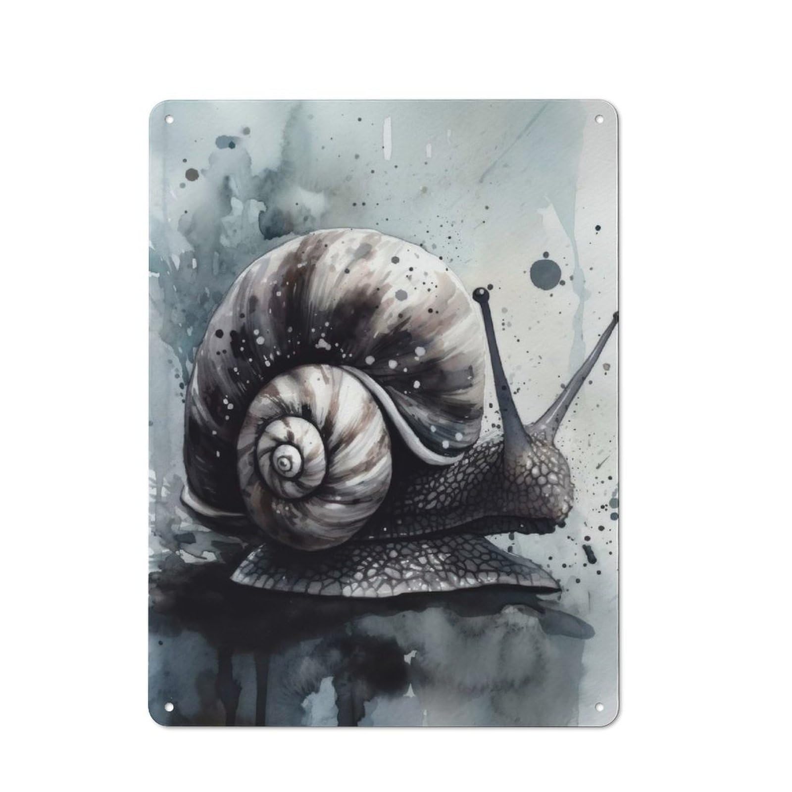 Cottage Tin Sign 40x30cm Featuring Snail Slow And Steady, Porch Wall Decor for Shed, Garden Room, Porch Or Garage