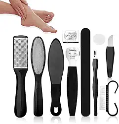 Conjunto profissional de spa de pedicure para pés, conjunto de pedicure 10 em 1 para pés, kit de cuidados com os pés de aço inoxidável, removedor de pele morta