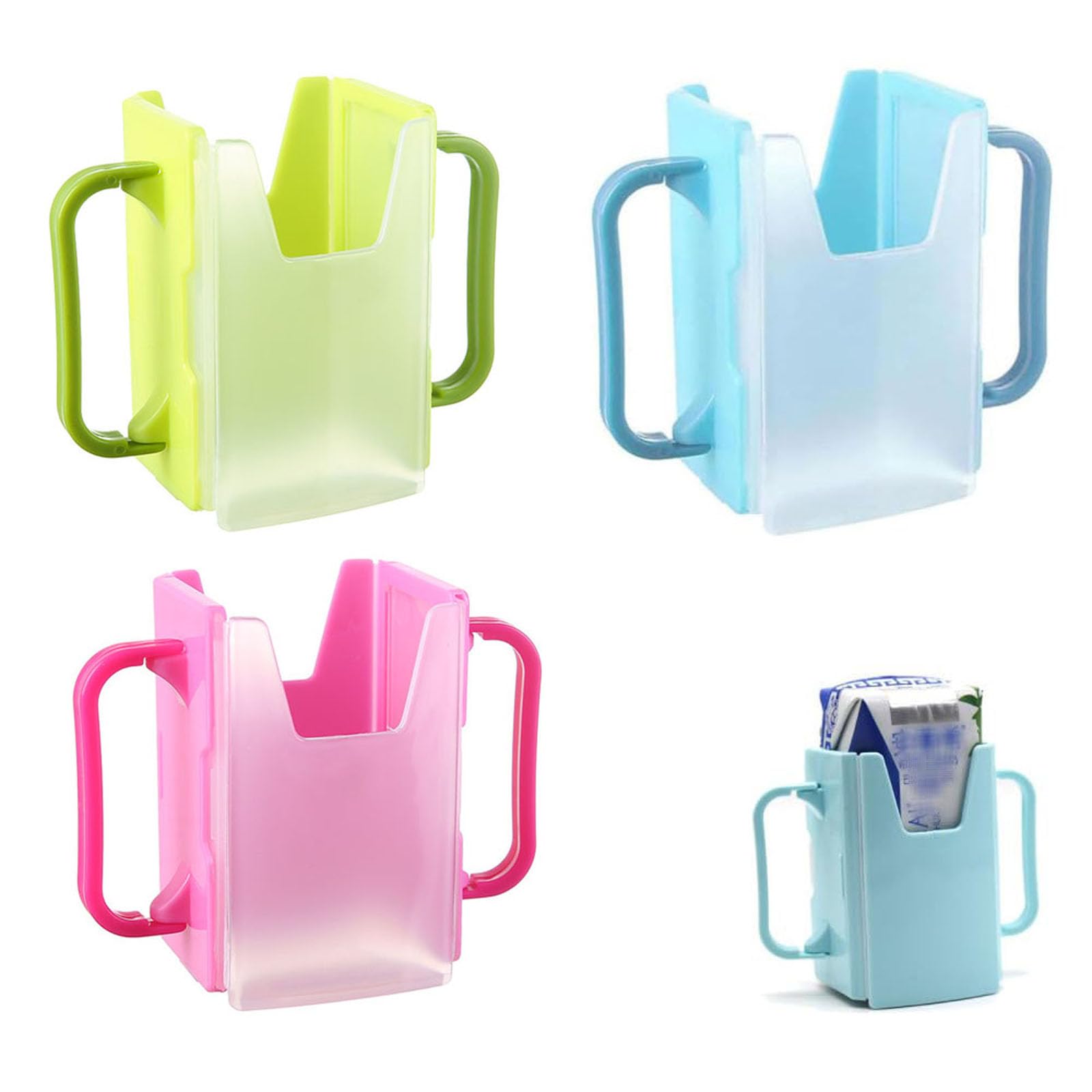 Rayyan 3 PCS Toddler Cup Holder, Drinks Cup Holder, Toddler Milk Holder Box, Adjustable Juice Bag Holder, Bottle Cup Holder, Squeeze Proof Drinking Bottle Cup Holder for Kids,Toddler, Kitchen