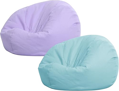 2 piezas de relleno para puf de almacenamiento para niños y adultos (sin relleno), funda grande con cremallera, puf para organizar juguetes de