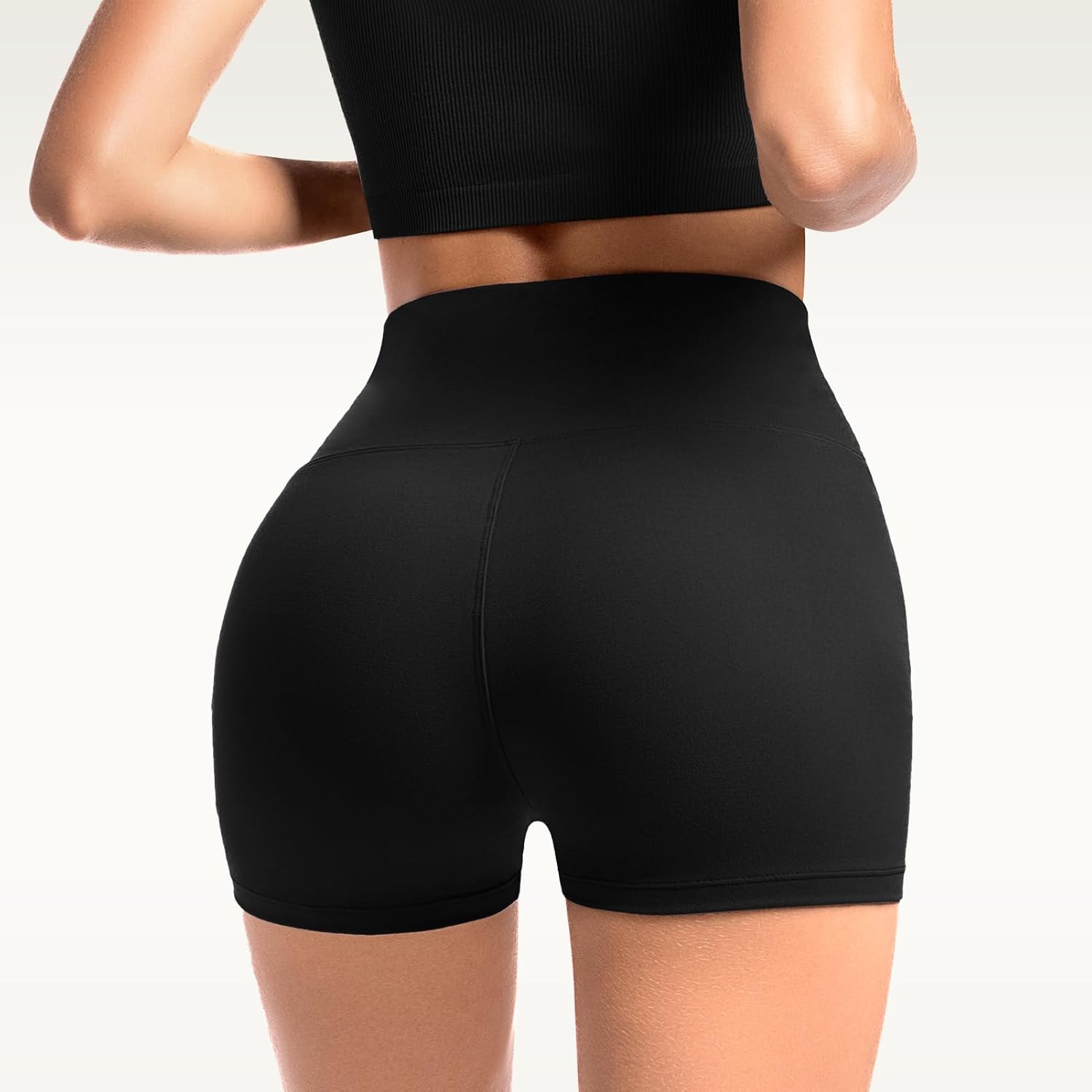 2 Pack Womens Biker Shorts with Pockets - 4" High Waisted Yoga Gym Running Workout Booty Shorts - Image 2