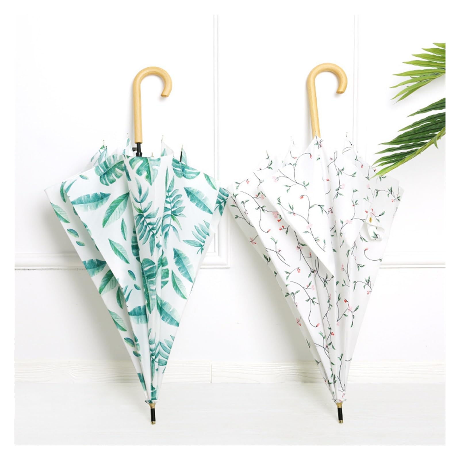 Parapluie Parapluie Droit, Parapluie à Long Manche, Parapluie Simple à Manche en Bois créatif de Couleur Unie, Parapluie rétro for Hommes et Femmes Umbrella(C)