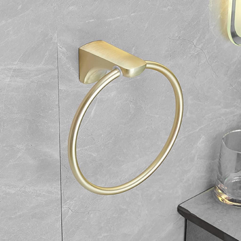 LSLYTQ Bathroom Towel Rack, 304 Stainless Steel Creative Round Towel Ring, Bathroom Towel Hangerm, Light Luxury Style