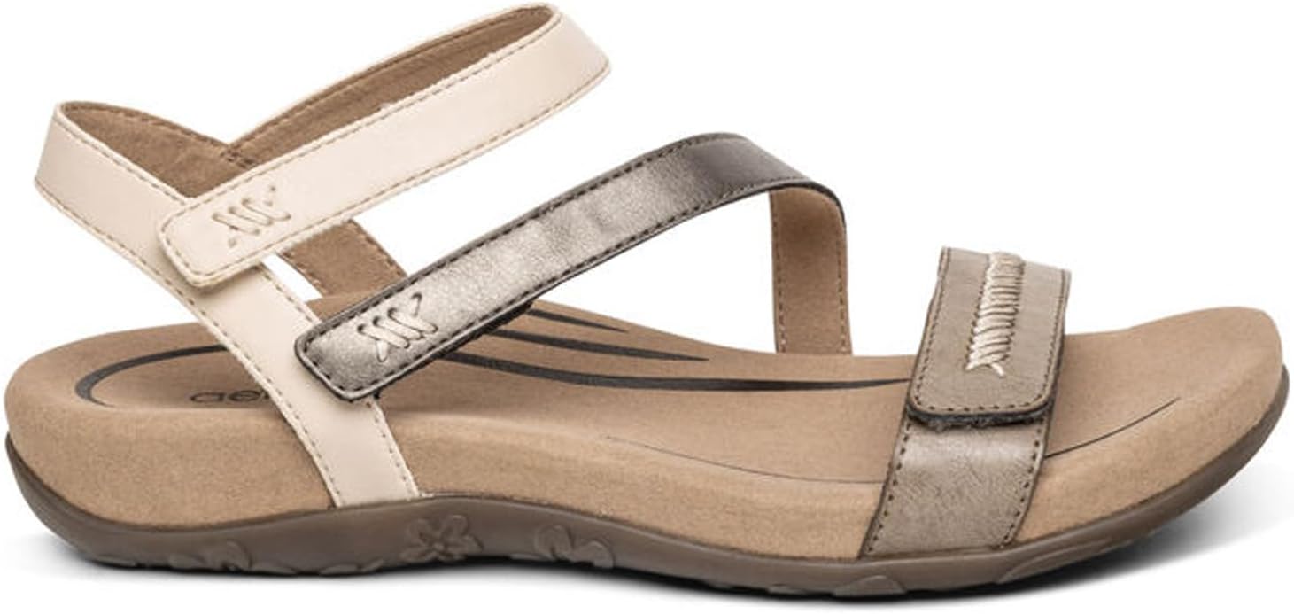 Aetrex Women's Gabby Orthopedic Strappy Sandals For Women - Adjustable Open Toe Arch Support Fashion Womens Sandals - Image 2