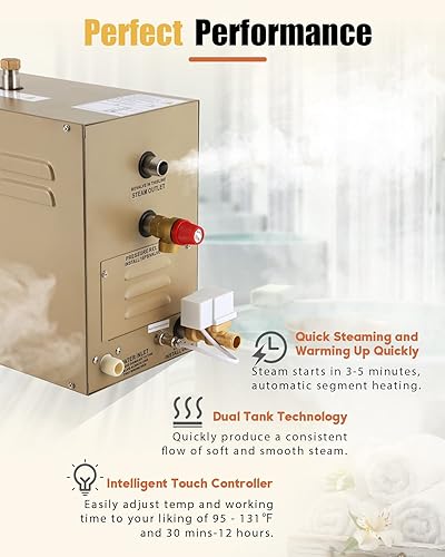 Miniatura 2 de CGOLDENWALL Sistema de ducha autodrenante comercial del sistema de ducha del generador de vapor de 5KW SPA 30 min a 12 horas con control táctil