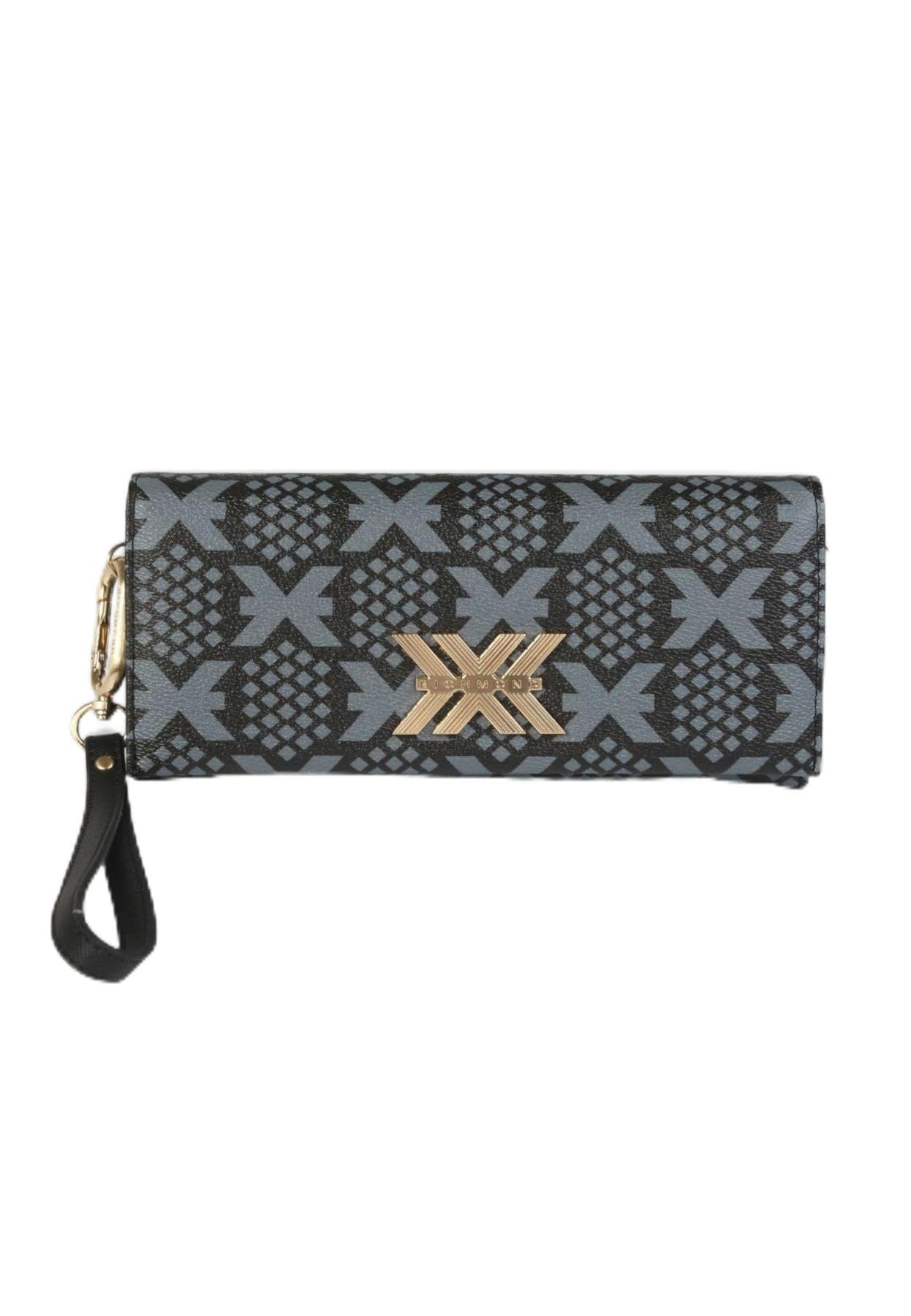 John Richmond POCHETTE NOTAB - Wallet with Signature, Made of Material and with Lettering on the Front, Removable Loop, C Closure