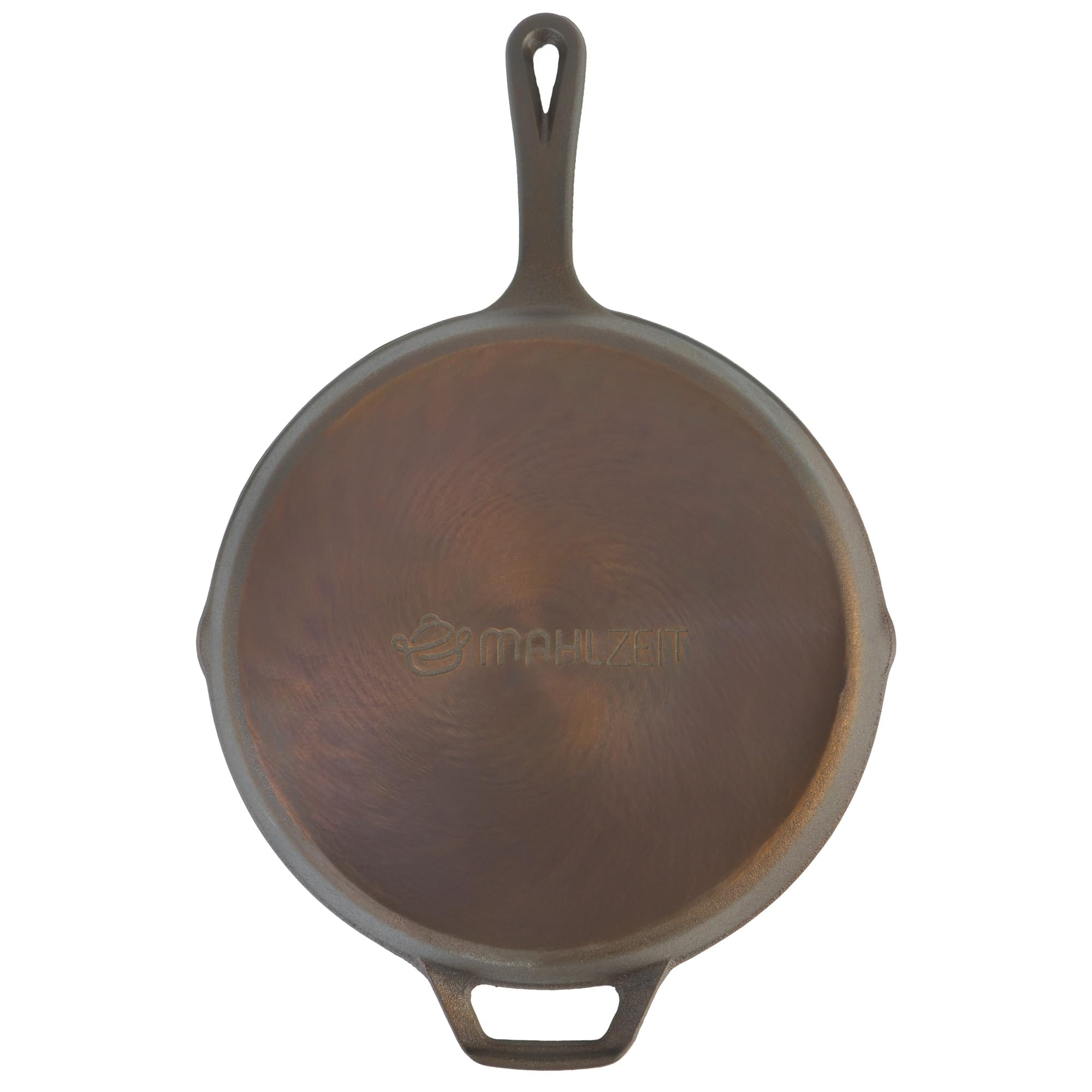 Mahlzeit Sartén de hierro fundido pulido con tapa, sartén con dos vertidos, tapa de la parrilla, sartén universal, sartén fundida pulida, sartén con tapa, borde alto (29,5 cm de diámetro)