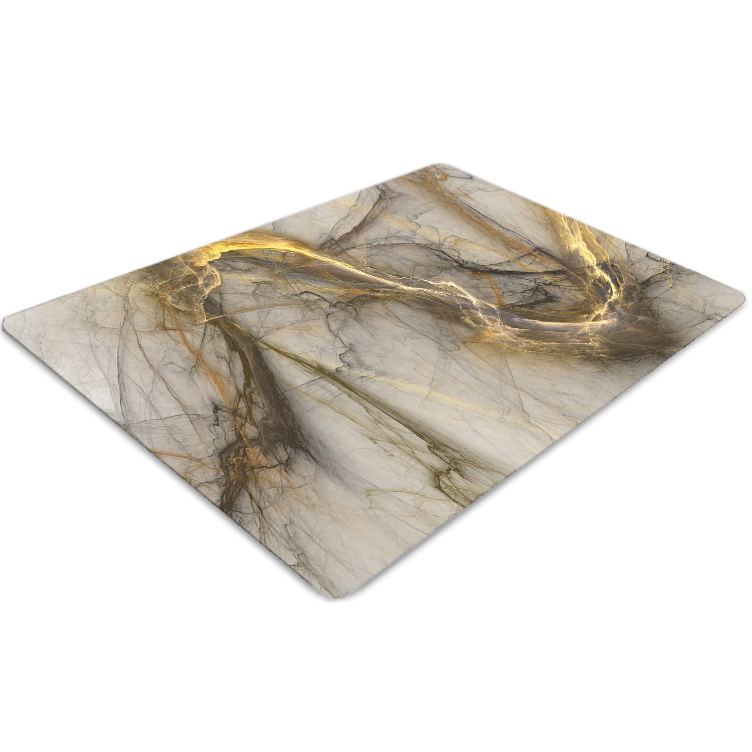 Tapis de chaise 140x100 cm en PVC motif marbre doré pour la protection du sol de bureau