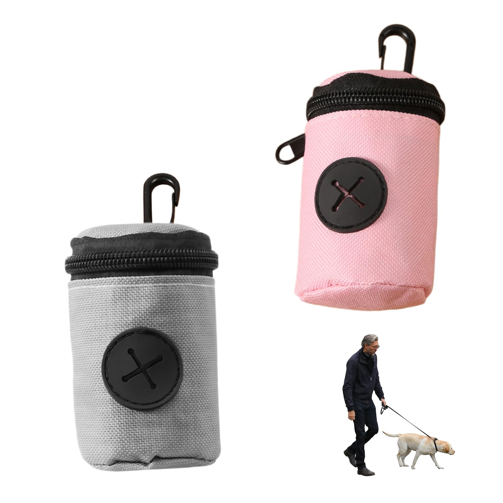2 Pcs Dog Poop Bag Holder,Poop Bag Dispenser,Dog Waste Holder,Dicky Bag,Hands-Free Dog Waste Carrier with Clip,Lightweight Poo Bags Dispenser Apply,Mini Canine Garbage Waste Storage Holder for Dogs
