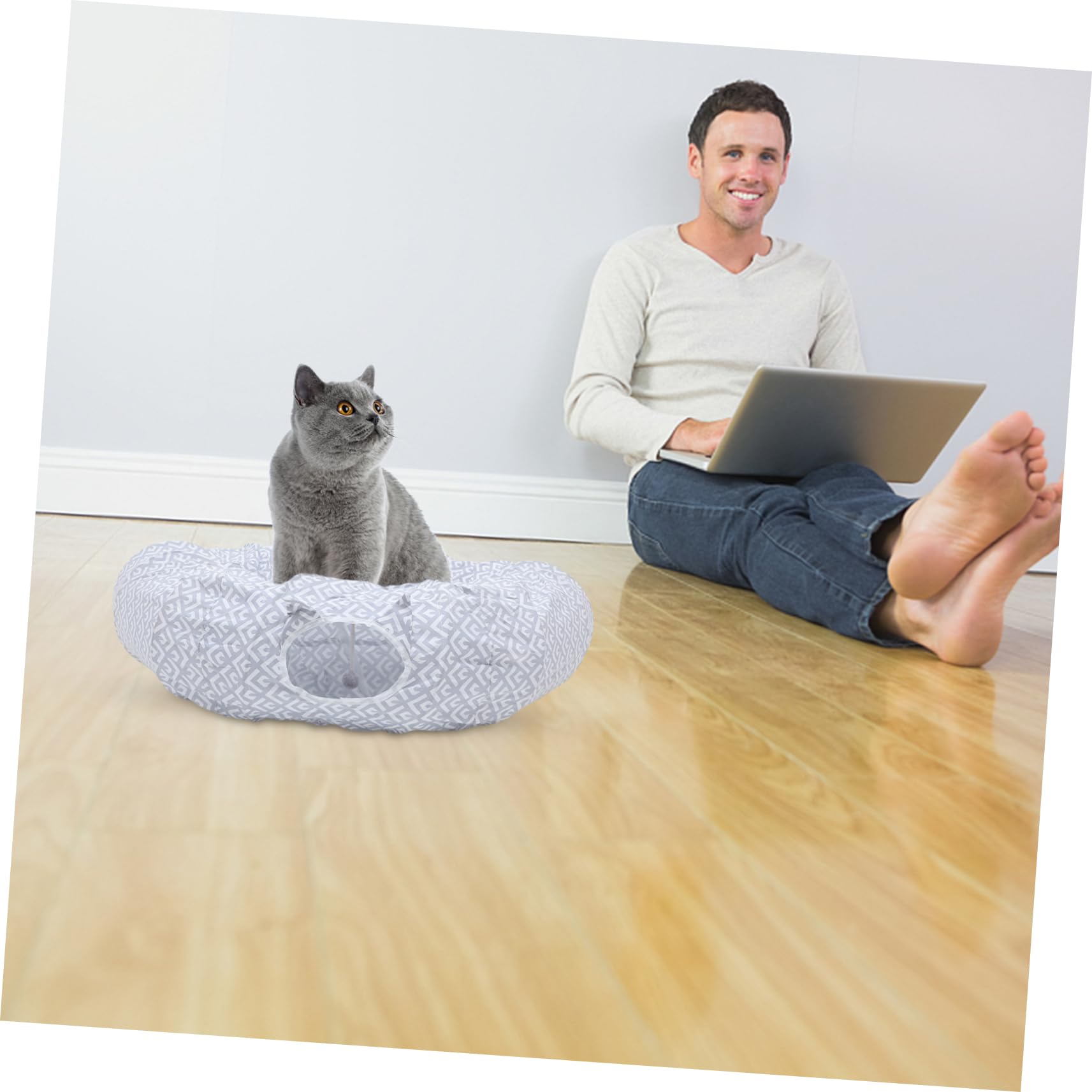 TOYANDONA Cama Túnel para Gatos Forma De Dona Túnel Cama para Gatos Juguete Plegable para Gatitos Interior Tubo