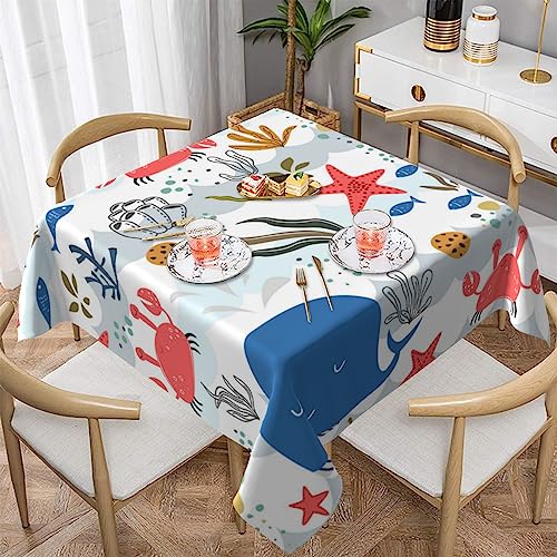 Nappe imperméable et infroissable à motif marin pour protection de table - 2
