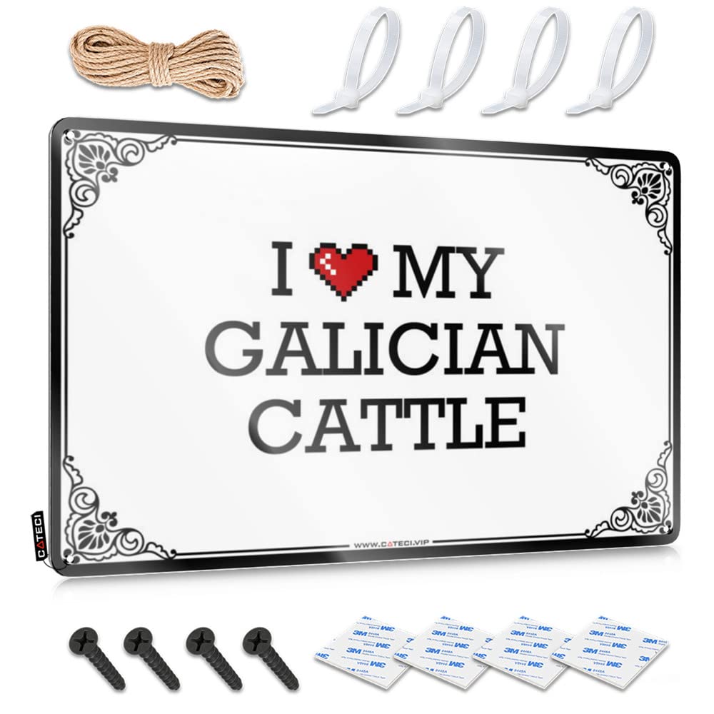 Plaque Mimosa Vintage Wall Decor | I Love My Galician Cattle Decorative Collection For Trailer Home Decoration(20X30CM)