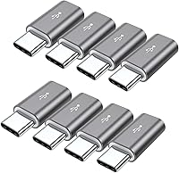 Vista 1 de Adaptador micro USB a USB C, paquete de 8 adaptadores USB tipo C de aluminio compatibles con Samsung Galaxy S10 S9 S8 Plus Note 9 8, LG V40 V35 V30