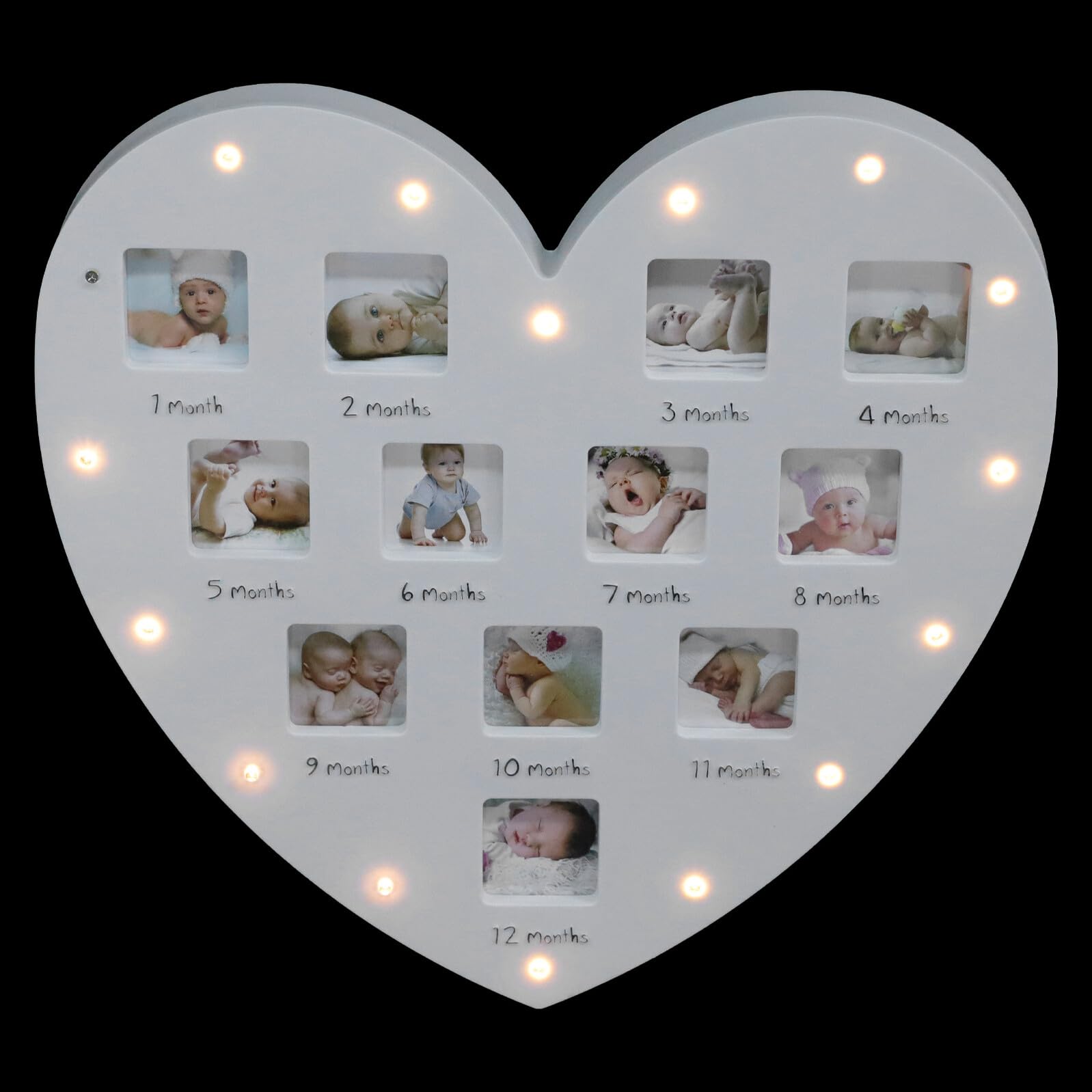 ORFOFE Marco de Fotos con Luz en Forma de de 12 Meses