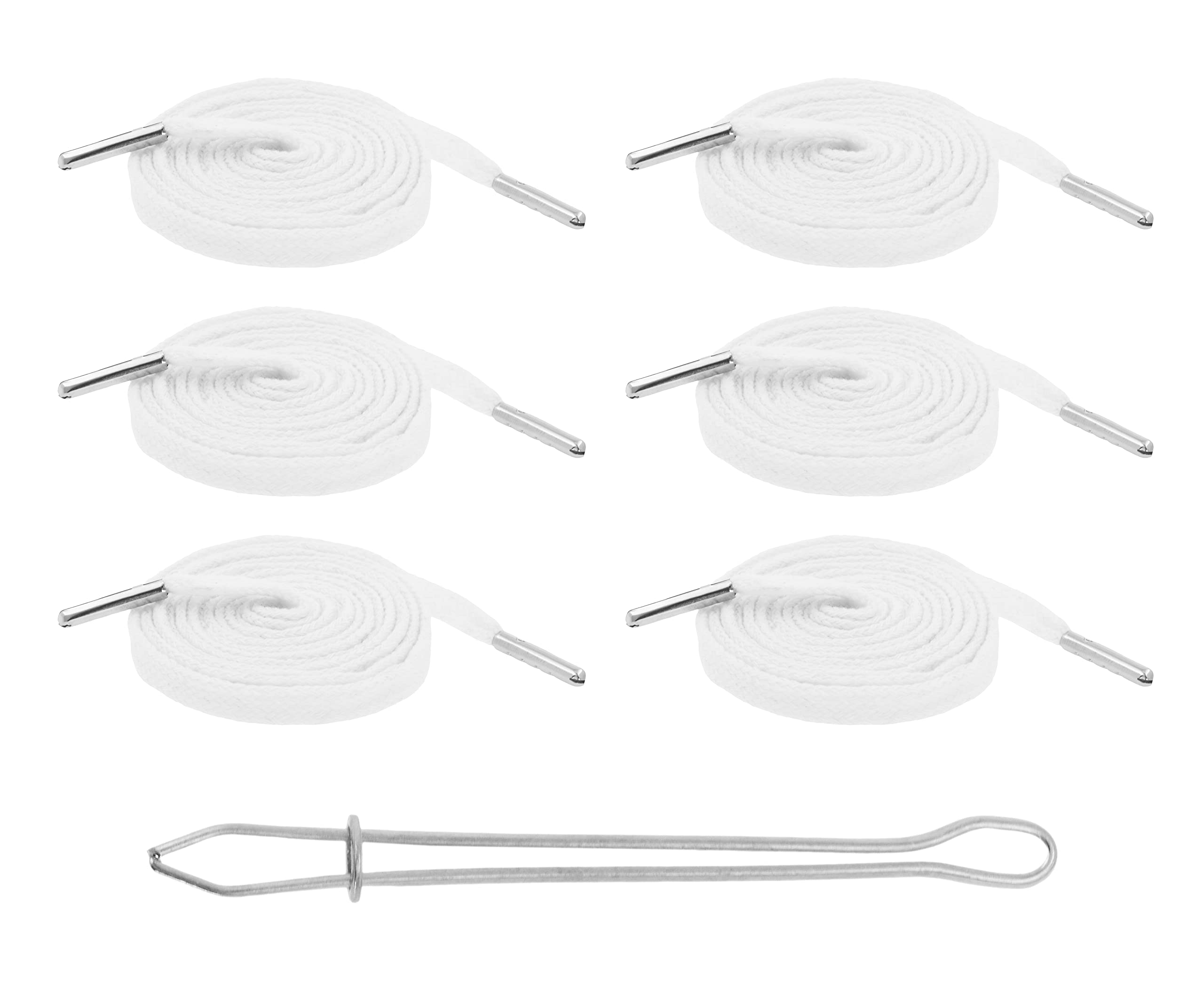 Mandala Crafts White Drawstrings Replacement Draw Cord for Sweatpants Waist - 6 55 Inch Cotton Flat Drawstring Cord Hoodie String Replacement &