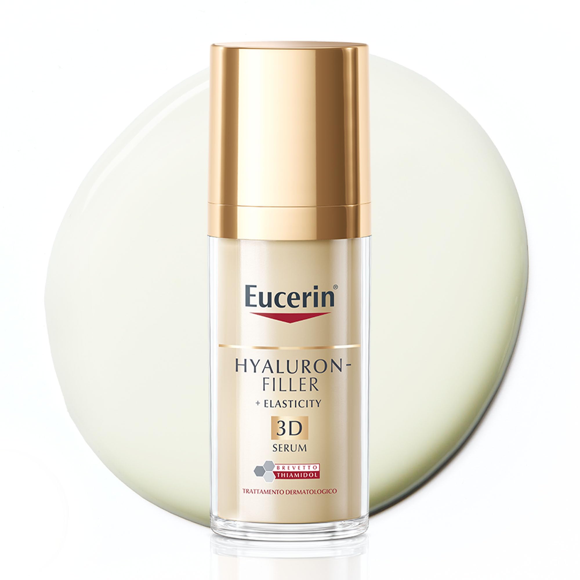 Eucerin Hyaluron-Filler + Elasticity 3D Serum 30 ml, Siero viso antirughe e antimacchie, Siero antimacchia viso con Acido Ialuronico elasticizzante e Thiamidol per tutti i tipi di pelle