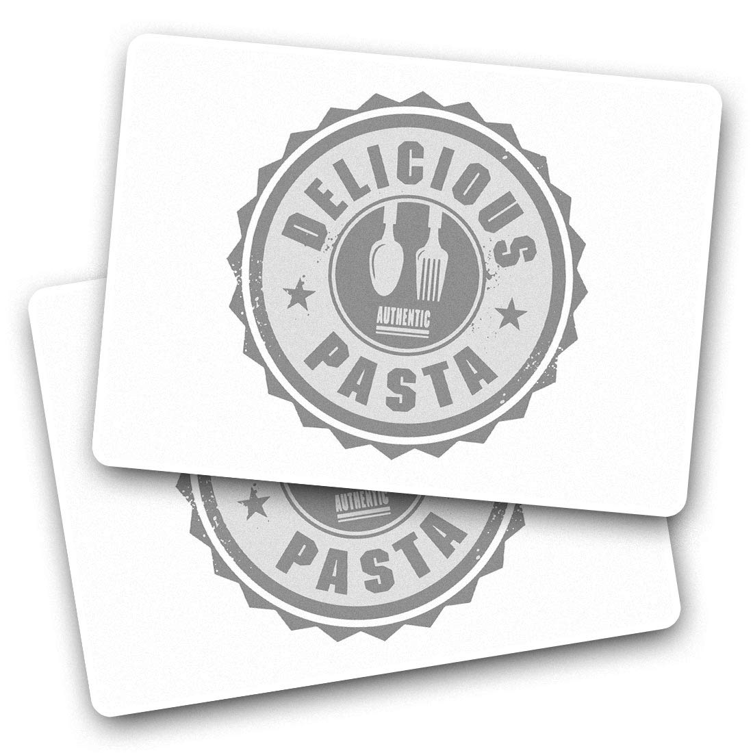 2 x 7.5cm Rectangle Stickers - Authentic Delicious Pasta Takeaway Decals 40594
