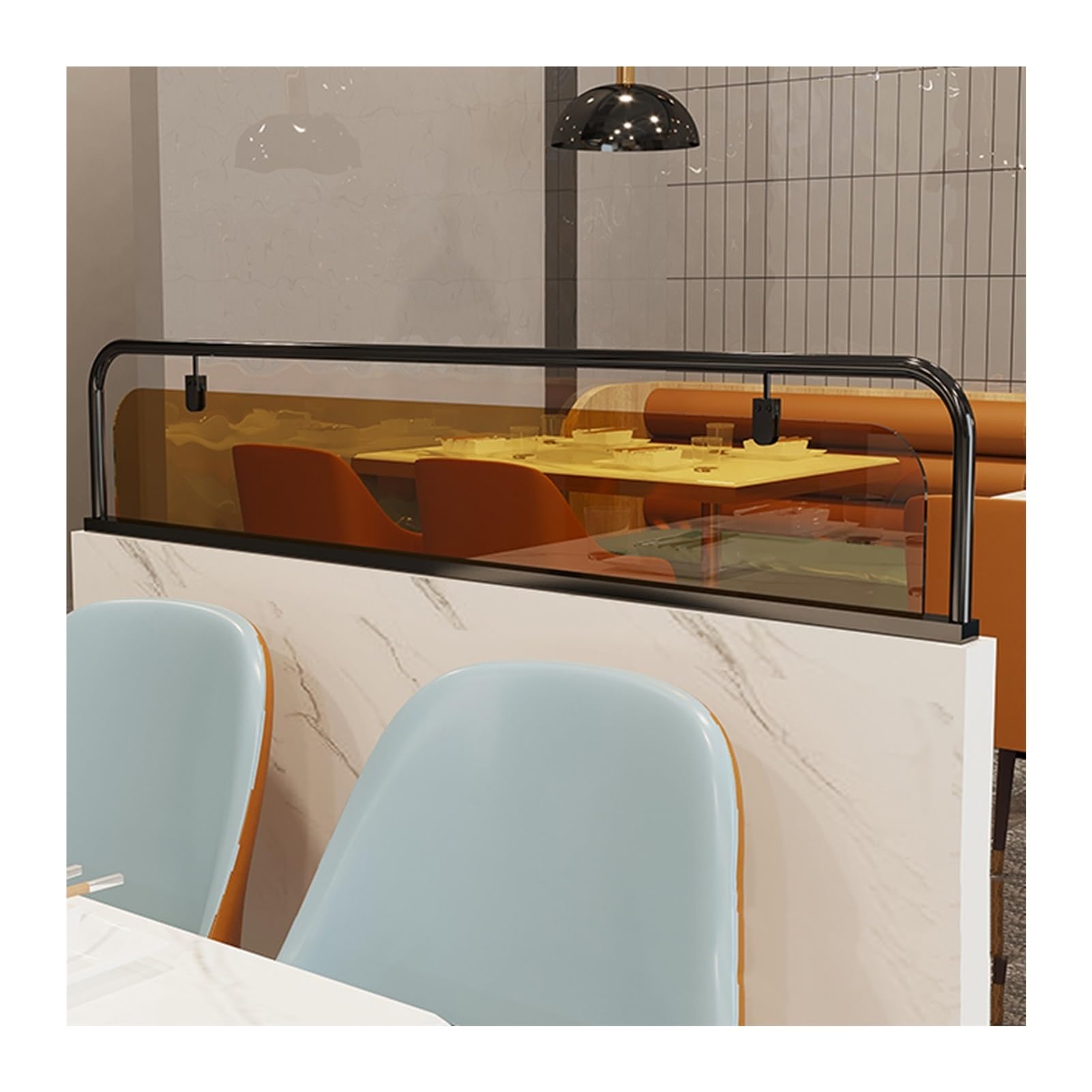GJZQDKX Elegant Tempered Glass Partition for Restaurant Counters Aisles & Offices Decorative Barrier for Workspaces & Lounges (25 x 70 cm)