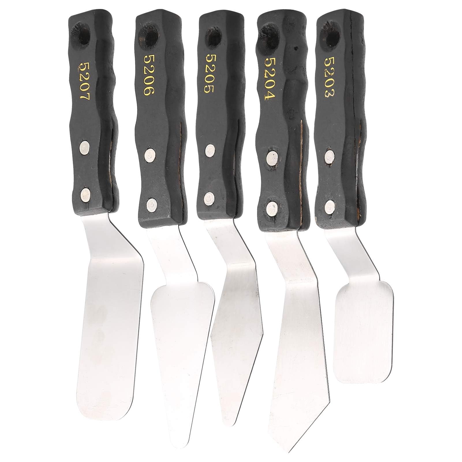 Ejoyous Set di Coltelli da Tavolozza in Acciaio Inossidabile, Kit Spatola di Pittura a Manico a 5 Pezzi, per Miscelazione, Diffusione e Altro Ancora