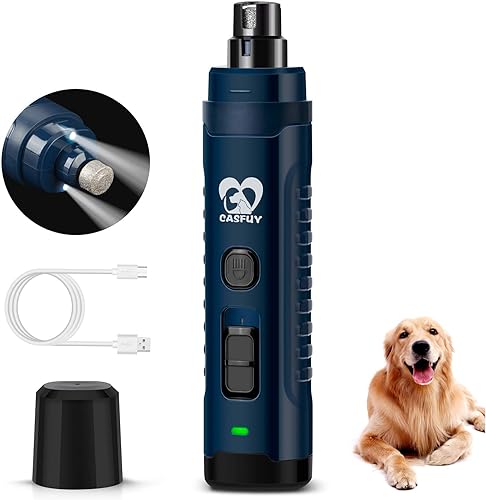 Casfuy Molinillo de uñas para perro con 2 luces LED para perros grandes y medianos 3 veces más potentes 2 velocidades recargable silencioso sin Azul Casfuy Molinillo de uñas para perro con 2 luces LED para perros grandes y medianos 3 veces más potentes 2 velocidades recargable silencioso sin Azul