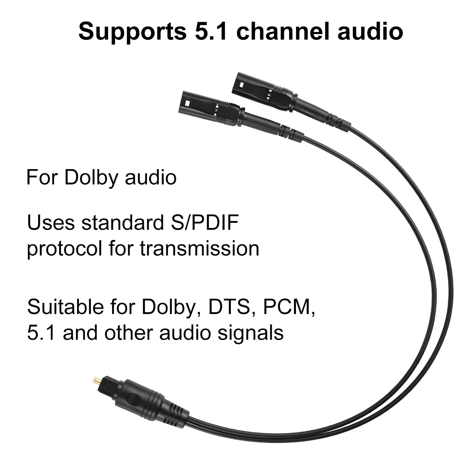 Cyfrowy Optyczny Rozdzielacz Audio, Wysokiej Jakości Trwały Cyfrowy Optyczny Rozdzielacz Audio 1 Wejście 2 Wyjścia Odpowiedni do Odtwarzaczy Dvd Konsoli Soundbarów Kina Domowego