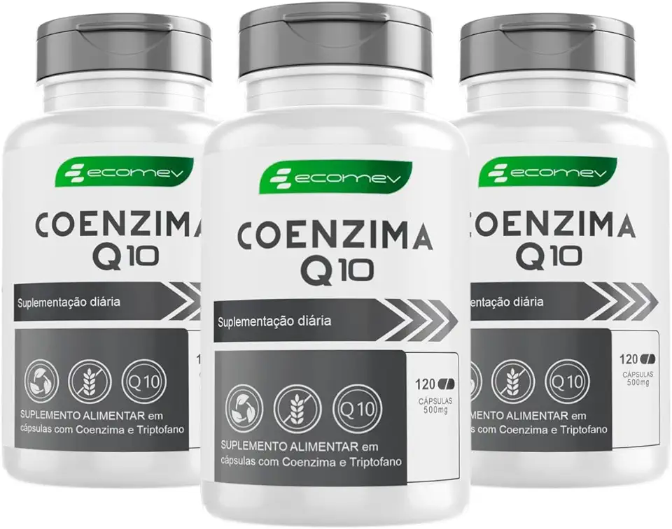 3Un Coenzima Q10 Ubiquinol 100% Puro 500mg Maxima Absorção 360Cáps Ecomev