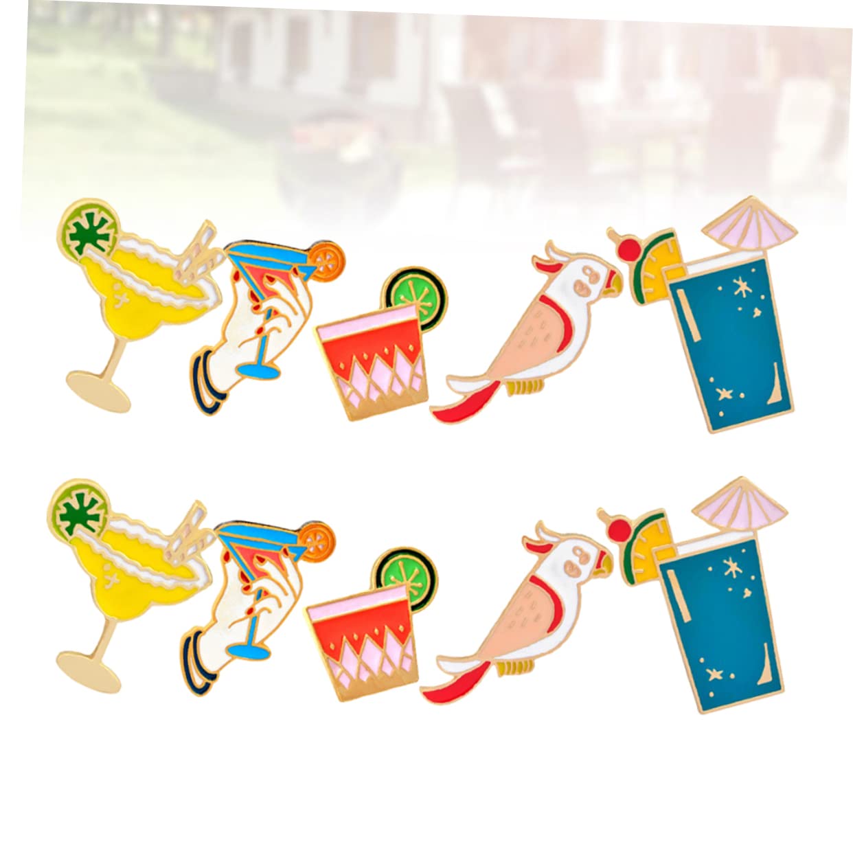 PACKOVE 30stücke Teiliges Juice Tropfen Broschen Lustige Cartoon Legierung Broschen Für Strandparty Cocktail Dekoration Parrot Design Passend Zu Hochzeitskleidern Taschen Und Mehr