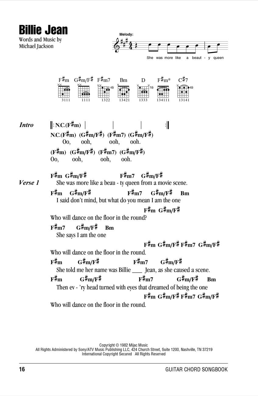 Michael Jackson Guitar Chord Songbook: Songbook für Gitarre
