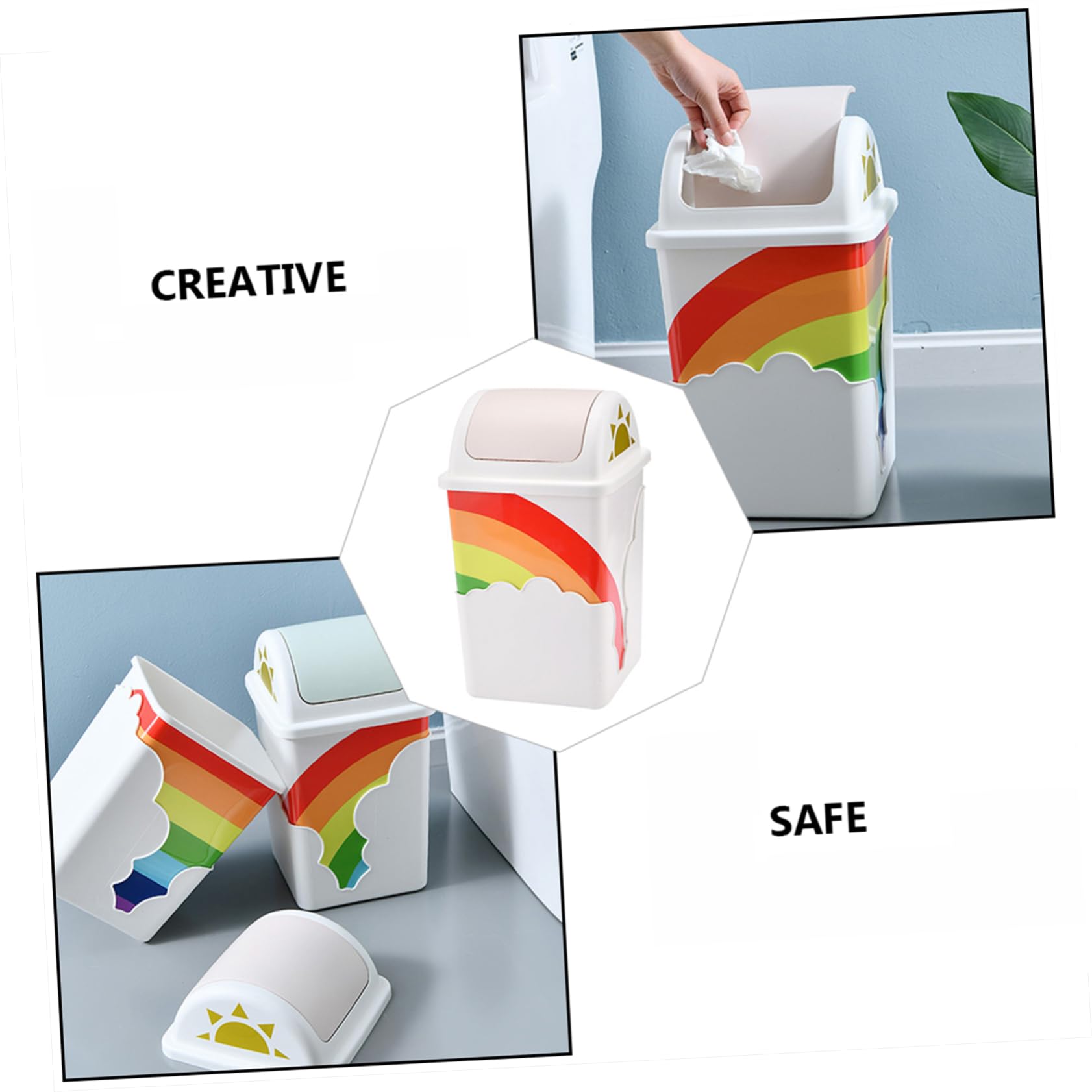 MAGICLULU Kreativer Mülleimer aus Kunststoff mit Großem Fassungsvermögen und Deckel Umweltfreundlich und Praktisch für Zuhause und Büro