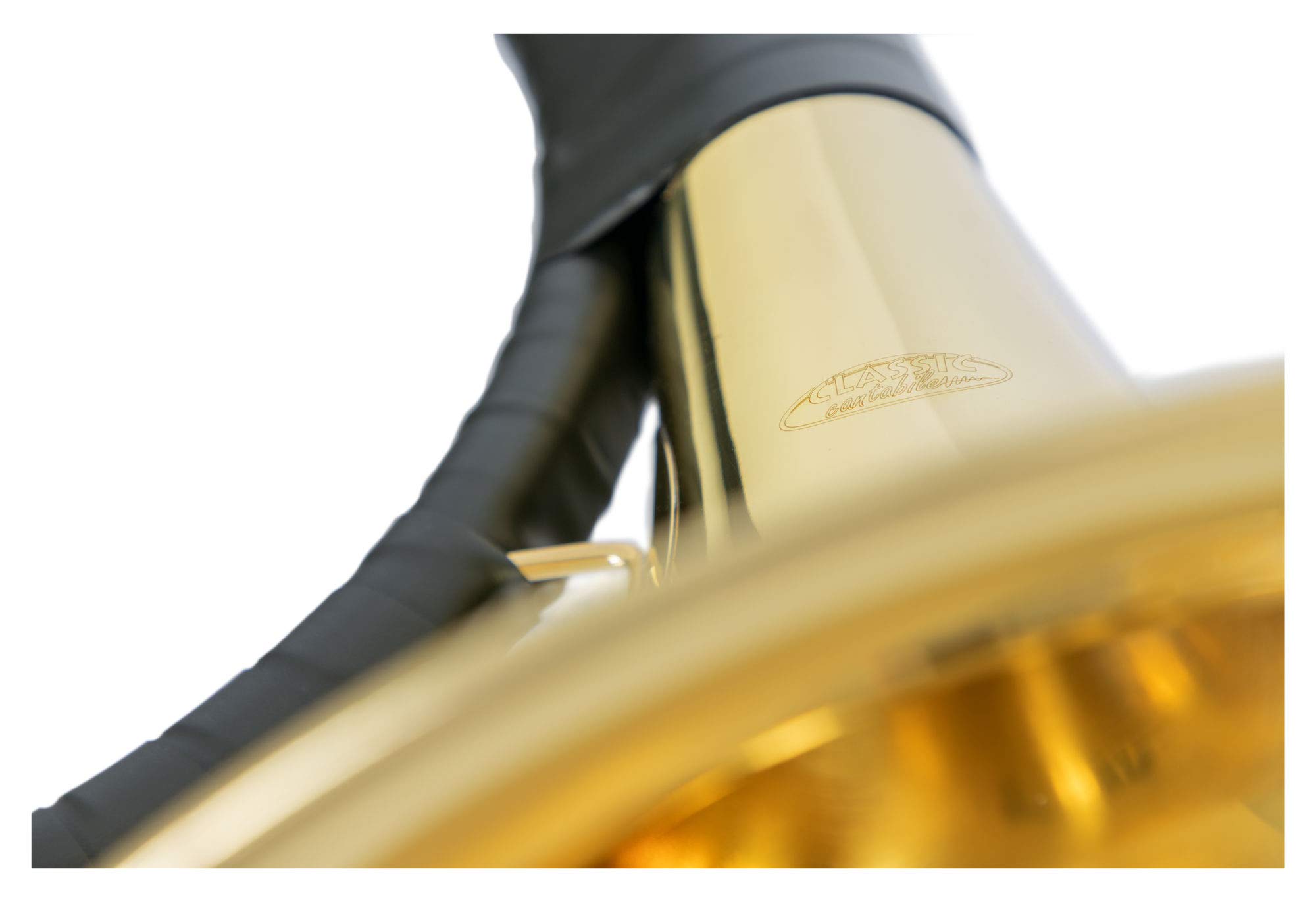 Classic Cantabile PH-400 Bb-Parforcehorn - Cor de chasse et cor de signal avec coulisse - Cor double tour en laiton verni clair - Inclus embouchure et étui léger