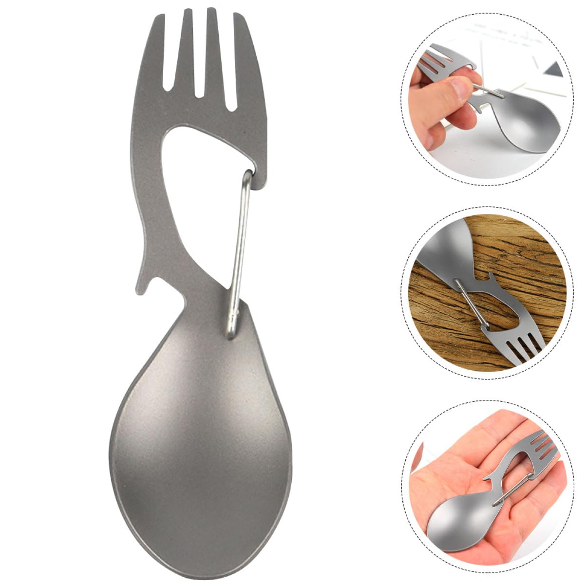 TOYANDONA 5 Pièces Vaisselle Multifonctionnelle En Titane Couverts Portable Camp Cuillère à Petit Voyage Pliant Ustensiles Pliable Spork Multifonction