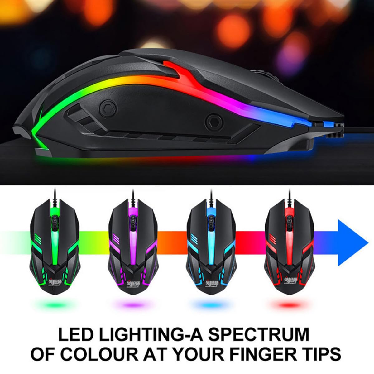 Gatuida Teclado Gaming con Ratón Ergonómico Auriculares y Alfombrilla Retroiluminados Combo USB con Teclas Iluminadas para Oficina
