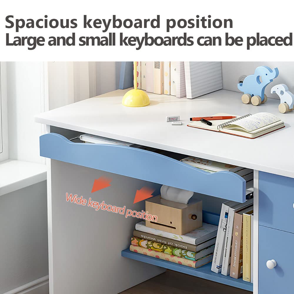 Buy Computer Desk, Study Desk with Bookshelf, Writing Desk with Drawers, Home Office Study Table