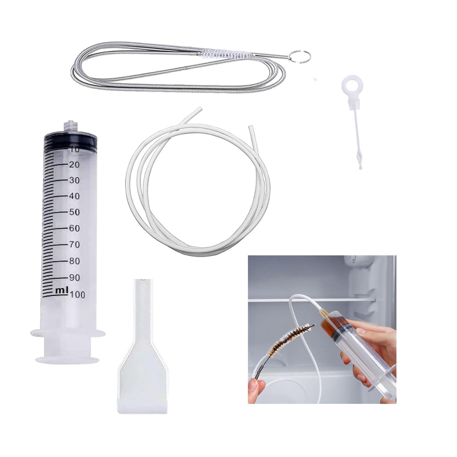 Fridge Emptying Dredger And Cleaning Set,Refrigerator Drain Hole Clog