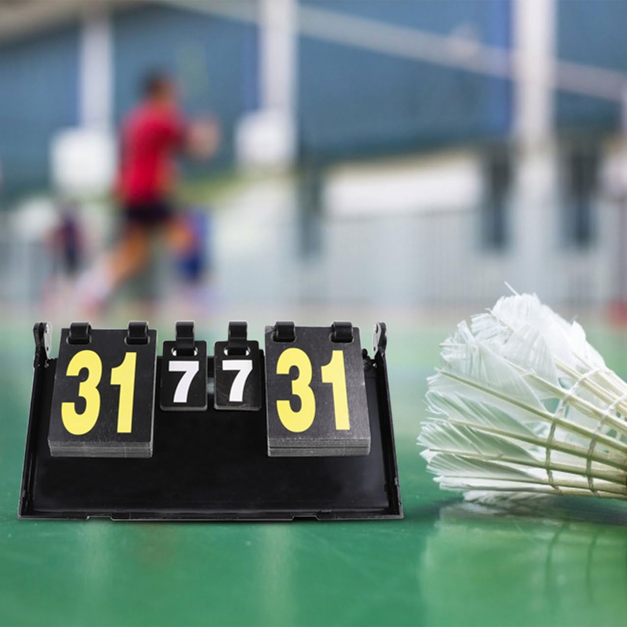 4-stelliger Spielstandsanzeiger für Volleyball und Sportspiele, Schwarz | Stück, Leicht zu Verwenden und Klar Ablesbar, Wiederverwendbar, Kunststoff und Karton, für Training