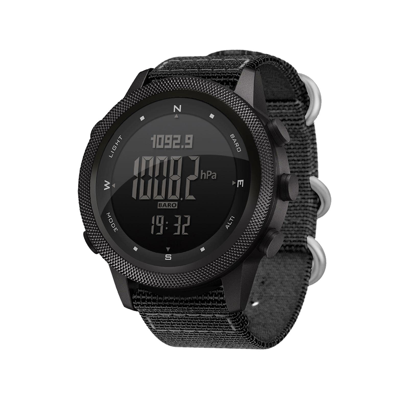 Niktule Men's Black Nylon Tacticals Survival - Outdoor Survival Digital Watches - Army Digital Outdoor Survival, Stopwatch Tough Electronic Alarm Clock, For Outdoor Adventure Enthusiasts