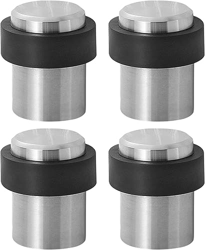 Tope de puerta de piso, 4 piezas de acero inoxidable, topes de puerta cilíndricos para la parte inferior de la puerta, topes de puerta de suelo para disponible en Yaxa Venezuela