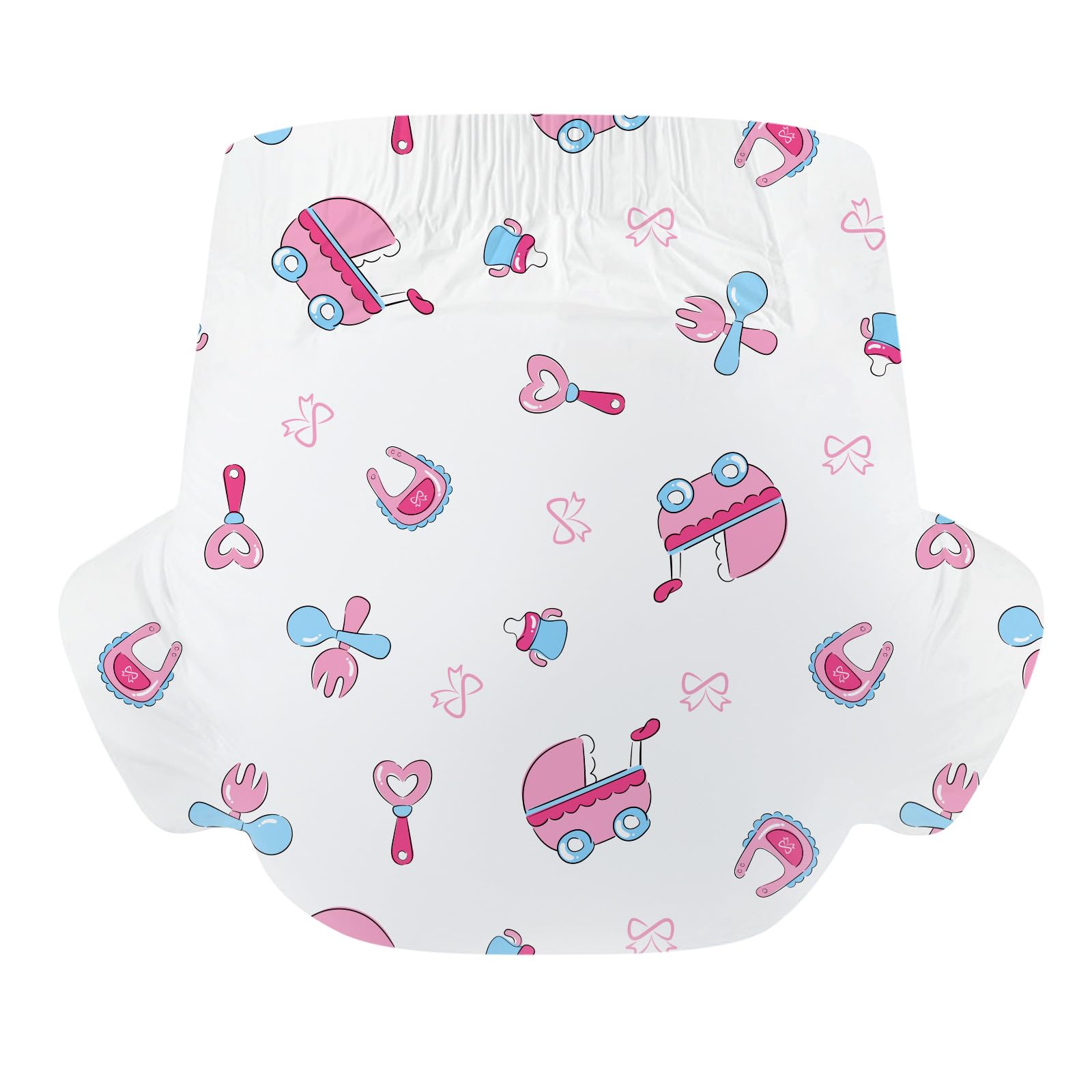 CutiePlusU Windeln für Erwachsene 10 Stück, Einweg-Inkontinenzslip mit Laschen für Frauen und Männer, maximale Saugfähigkeit über Nacht- Baby Dream (Groß 37"-47")