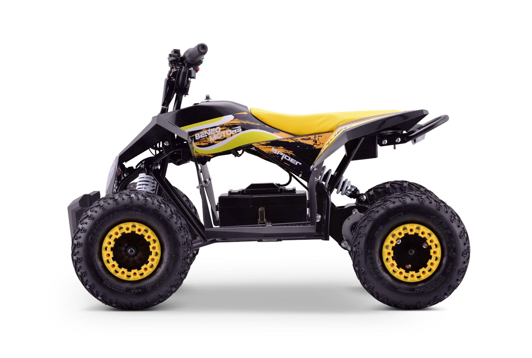 ATV eléctrico Quad para niños Spider Amarillo - 1000 W, Batería: 36 V (3 x 12 V/12 Ah), a partir de 5 años+