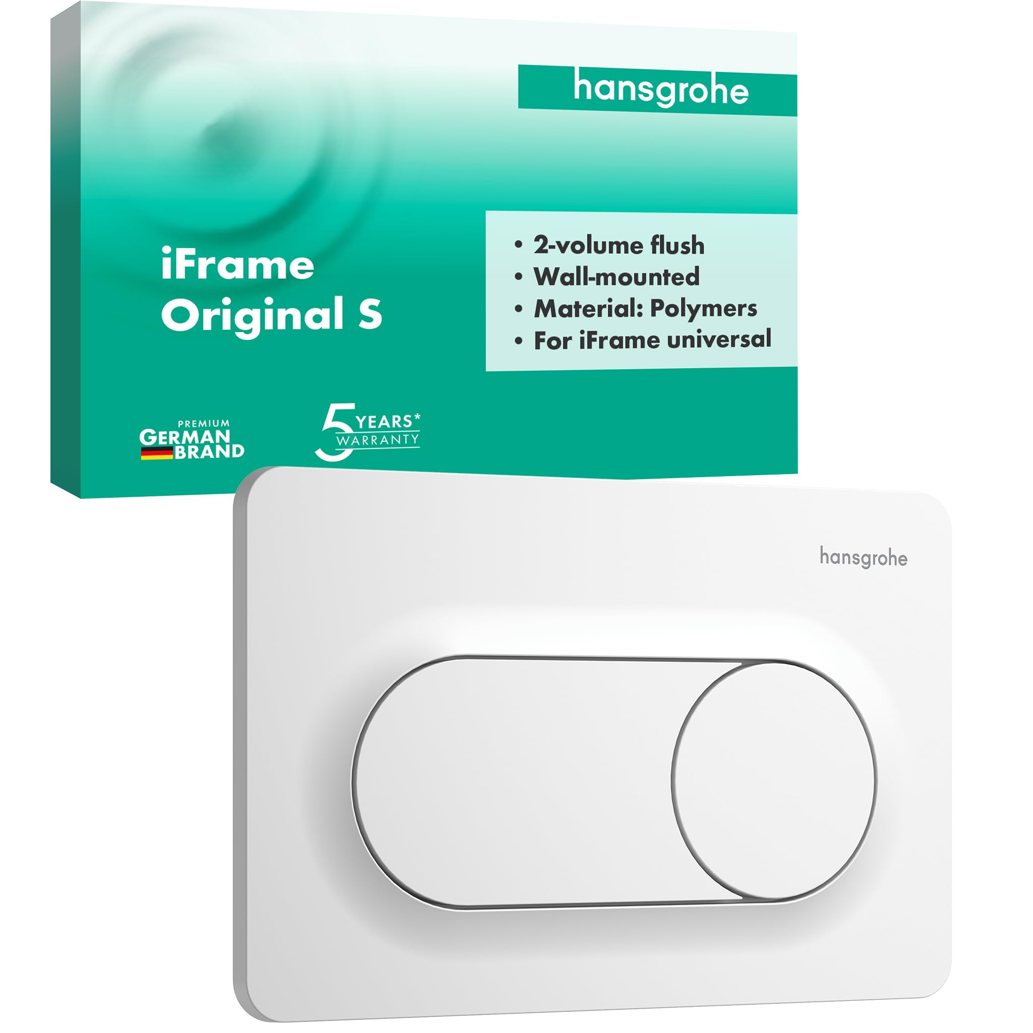 Hansgrohe Matt White Iframe Original S 66002700 Push Plate Wc For 2 Flush Flush For Iframe Flush-Mounted Cistern Matte White