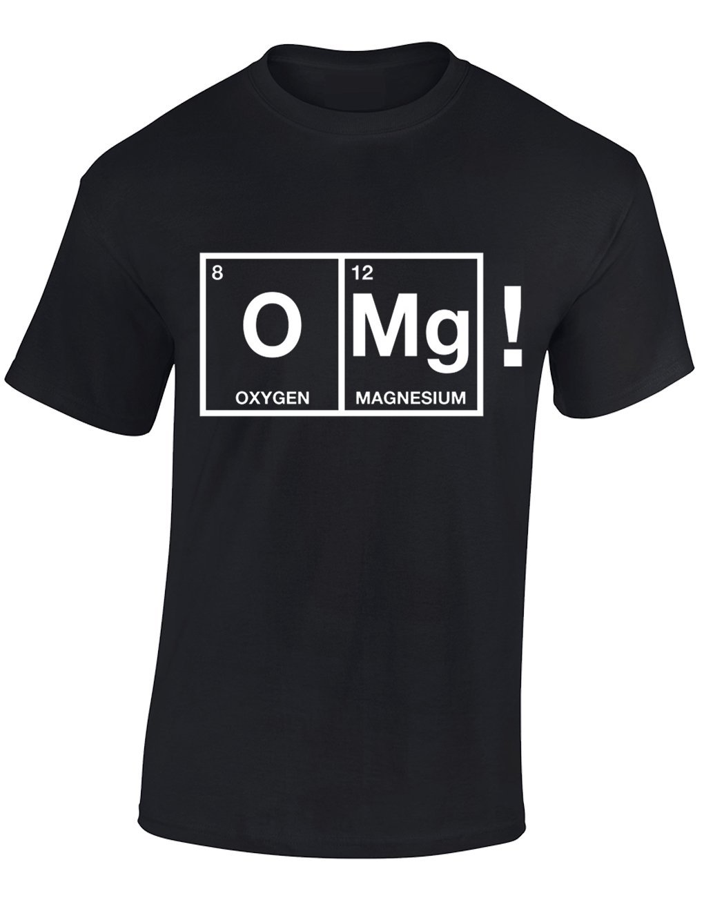 Crown Designs OMG Chemical Symbols Cool Funky Geek Nerd for Men & Teenagers T-Shirts Tops - Black/X-Large