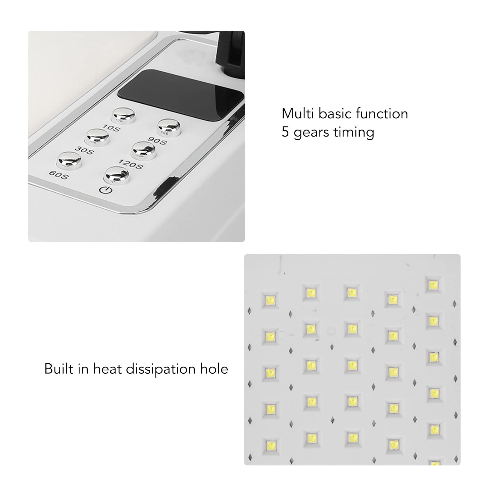 Lampa UV LED do Paznokci, Suszarka do Paznokci UV z Uchwytem na Telefon, Profesjonalna Lampa Utwardzająca do Paznokci 96 W, Przenośna Suszarka do Utwardzania Paznokci LED,