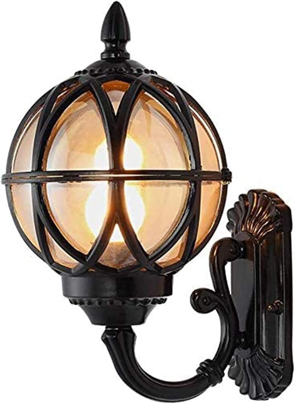 HGTYU European Outdoor Courtyard Wall Light Glass Ball Vine Wall Lamps Aluminum Waterproof Wall Lantern Outside Porch Terrace Garden Entrance Landscape Lighting
