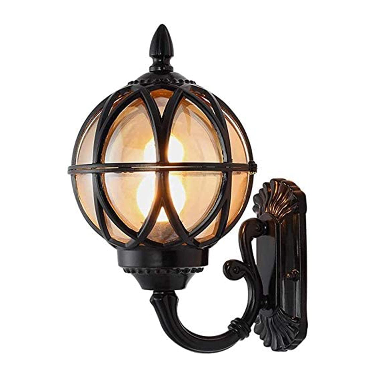 HGTYU European Outdoor Courtyard Wall Light Glass Ball Vine Wall Lamps Aluminum Waterproof Wall Lantern Outside Porch Terrace Garden Entrance Landscape Lighting