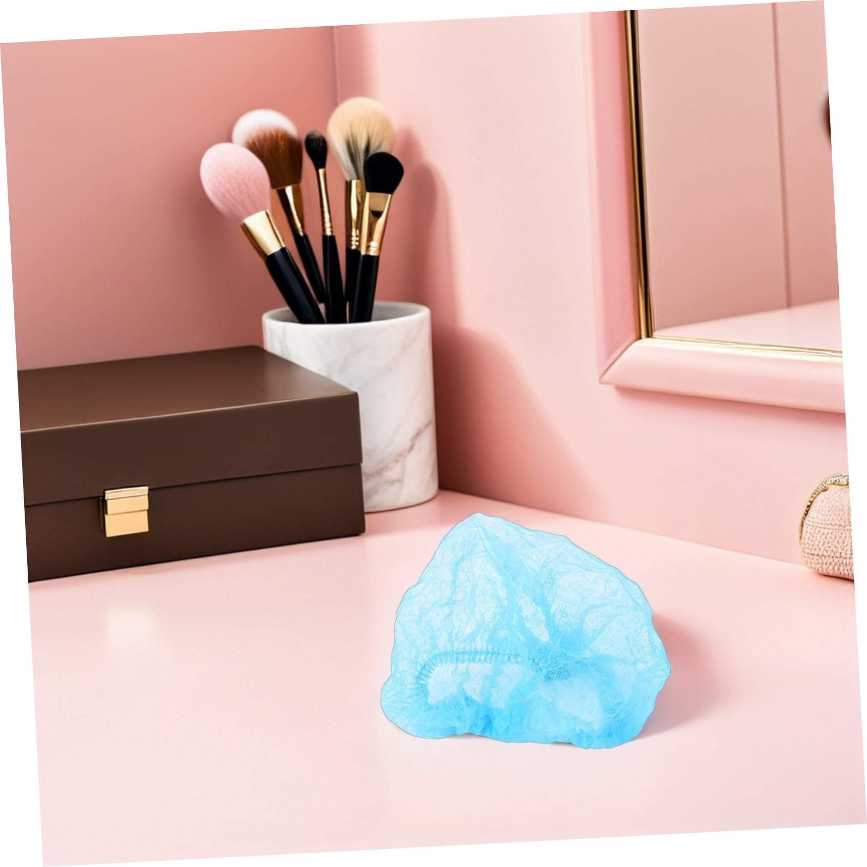 20 pezzi Cuffie Monouso Blu in Non Elastiche Copricapo Traspirante per Pulizia Make-up e Uso Ospedaliero Confezione Pratica