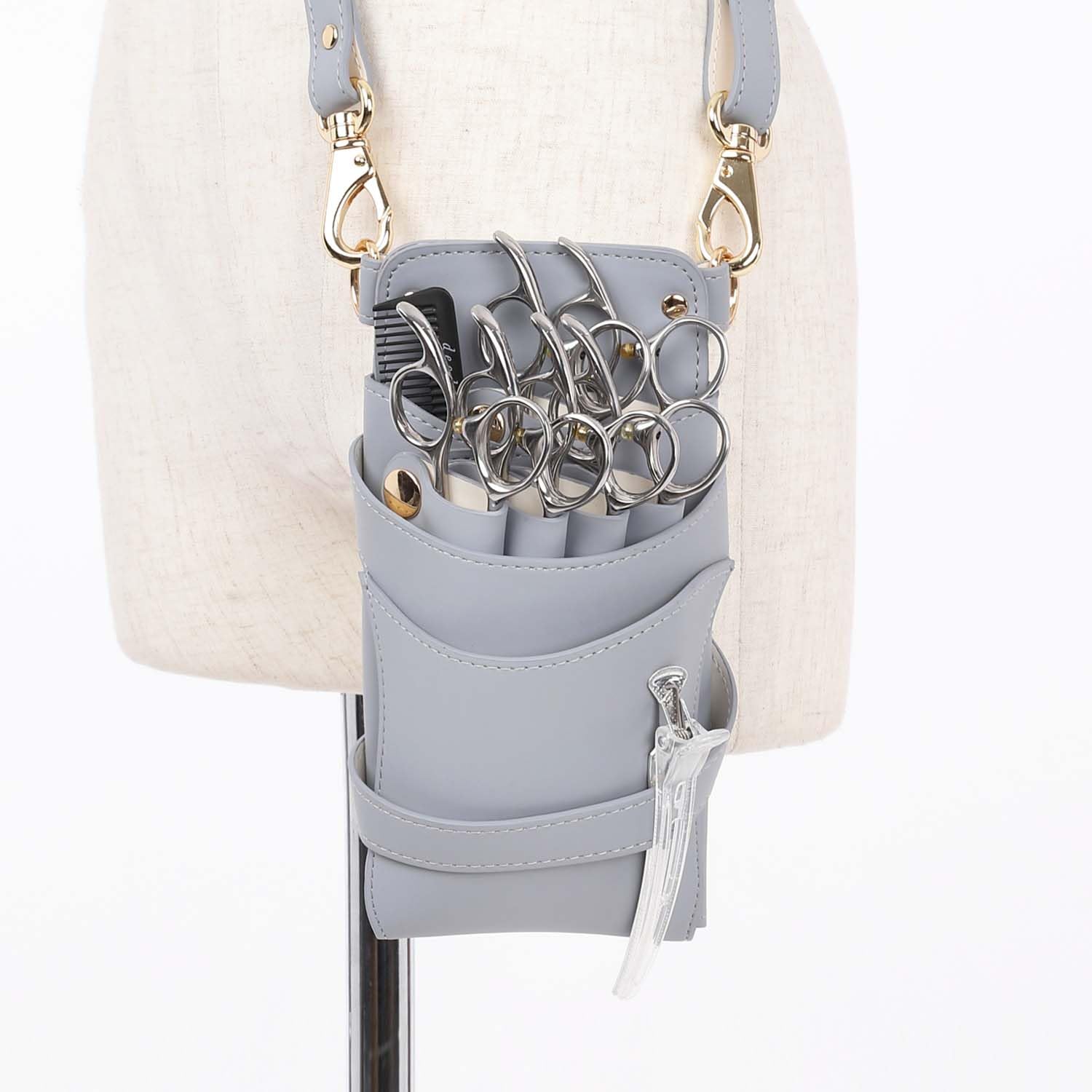 手染めブルーパープルのシザーケース 手染めブルーパープルのシザーケース 牛革シザーケース パープル