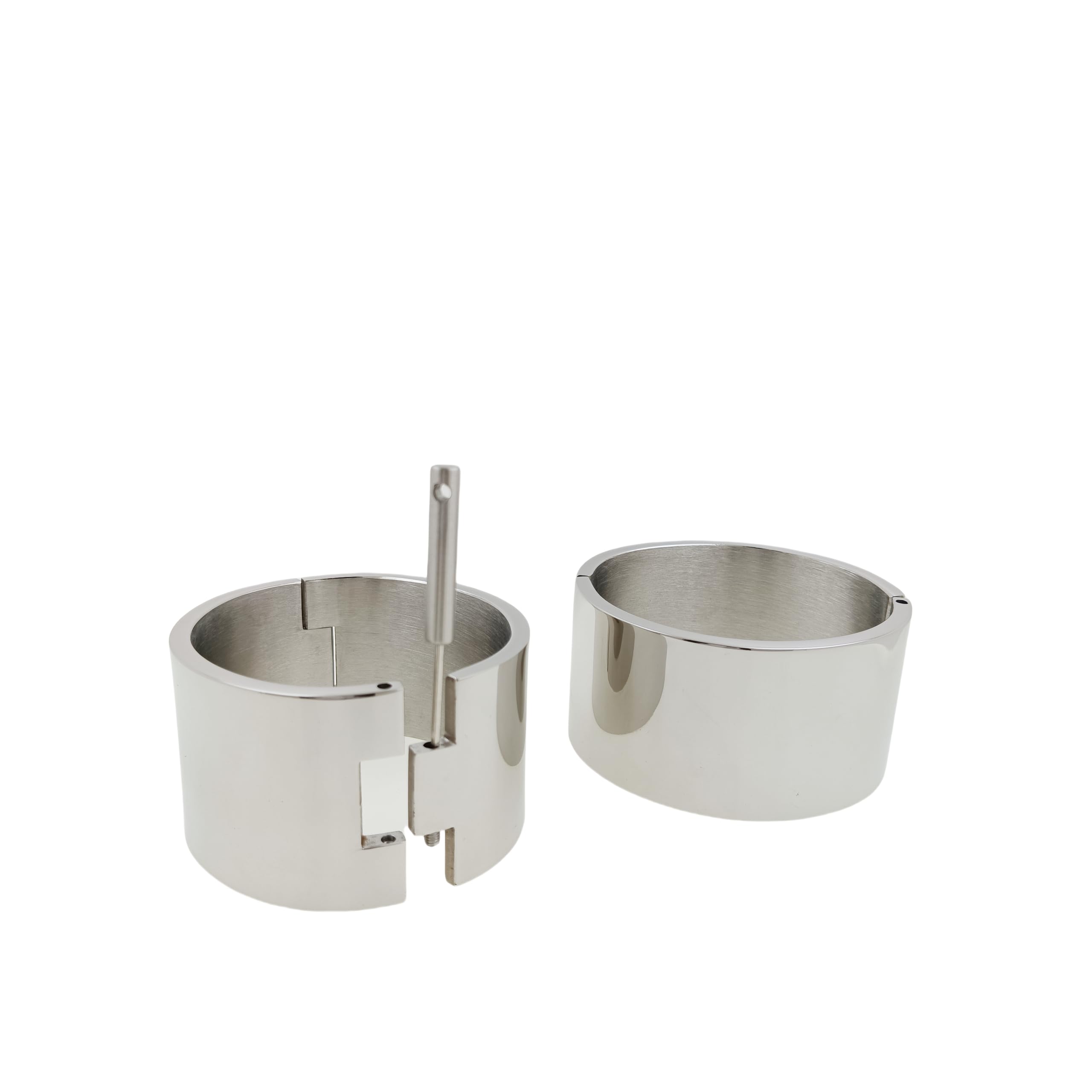 ACECHANNEL Polished shining stainless steel oval shape wrist ankle cuffs lockable bangle salve bracelets