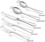 Flatware Set, 20-Piece Elegant Silverware Cutlery Set, Stainless Steel Utensils Service for 4, Include Knife/Fork/Spoon, Mirror Polished, Dishwasher Safe